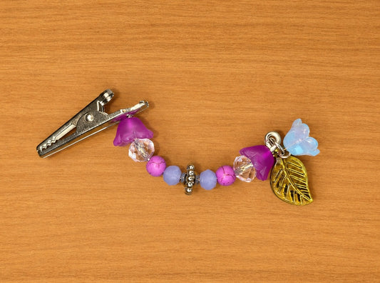 Purple Trumpet - Butt Holder; Filter-free Cigarette Finger Protection for Smokers; Mini Alligator Multipurpose Clip; Handmade