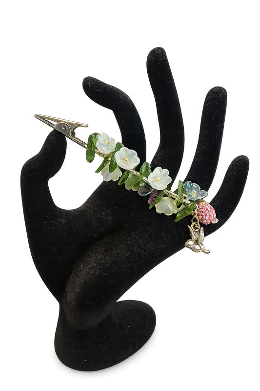 Among the Flowers - Butt Holder; Filter-free Cigarette Finger Protection for Smokers; Mini Alligator Multipurpose Clip; Handmade