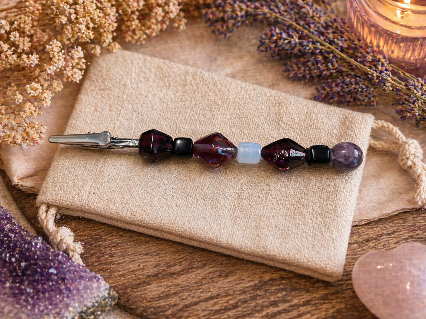 Bejeweled - Butt Holder; Filter-free Cigarette Finger Protection for Smokers; Mini Alligator Multipurpose Clip; Handmade